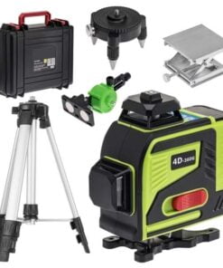 NIVEAU LASER 4D avec 16 lignes (quatre points) auto nivelant, avec laser vert + Trépied