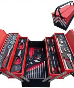 Caisse à outil Kraft Royal C-85PCS ROUGE NOIR en métal ultra résistante 85 outils Chrome Vanadium, Tournevis, Pince