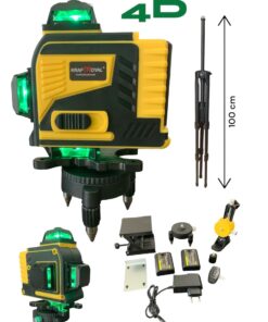 NIVEAU LASER 4D avec 16 lignes (quatre points) auto nivelant, avec laser vert + Trépied