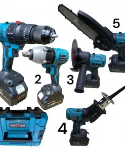 Outil sans fil universel 5 en 1 KraftRoyal 36V, 5 têtes, Boulonneuse, Visseuse, Scie Sabre, Coupe-branche et Meuleuse d'angle