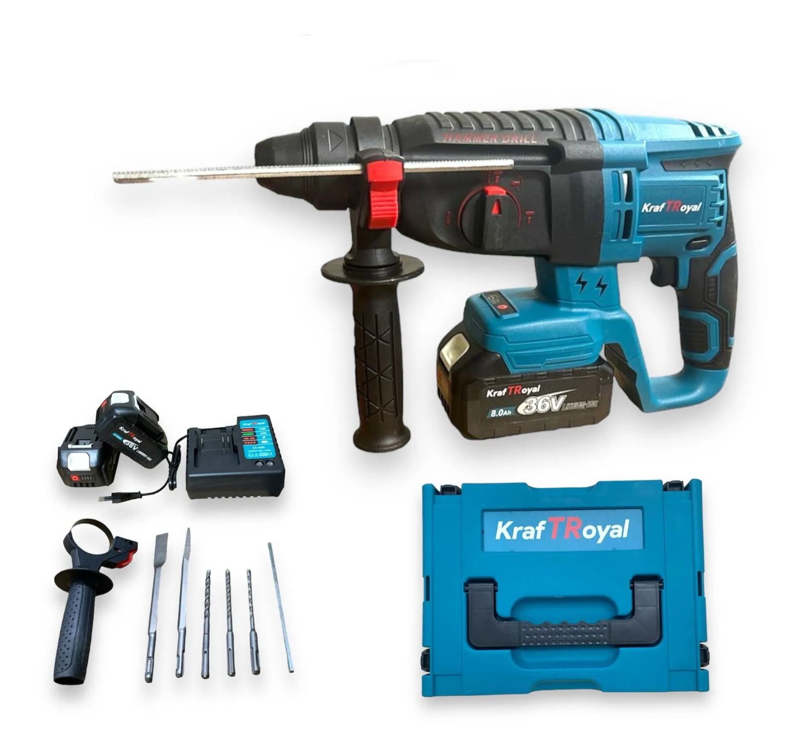 Perforateur sans fil 36V SDS-Plus avec 2 Batteries + Chargeur – Image 12