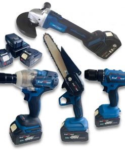 Pack 4 Outils Meuleuse d'angle +Tronçonneuse + Boulonneuse + Visseuse Perceuse Sanf Fil 36V Kraft Royal