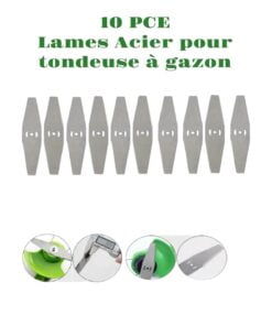 10 Lames de Rechange Acier pour Tondeuse à Gazon Débroussailleuse Sans Fil , 10 ou 5 Lames en Acier Tête de Tondeuse électrique