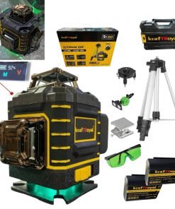 NIVEAU LASER 4D avec 16 lignes (quatre points) auto nivelant, avec laser vert + Trépied