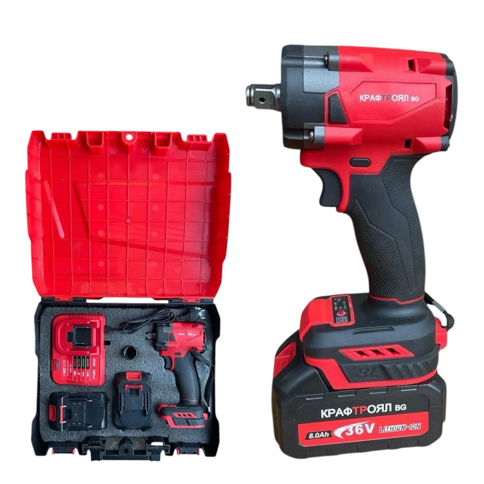 Boulonneuse, Clé à chocs sans fil BL 36V + 2 Batteries et Chargeur Kraft Royal – Max. couple 300-850 N/m