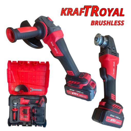 Meuleuse d’angle sans fil Kraft Royal 36V avec 2 Batteries et Charegeur