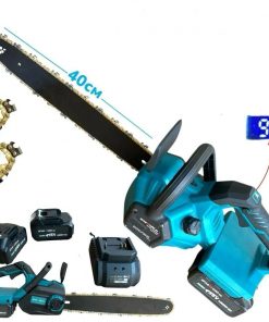 Tronçonneuse Scie à bois sans fil Kraft Royal 36V, à double batterie longueur du rail 40cm + 2 Chaîne