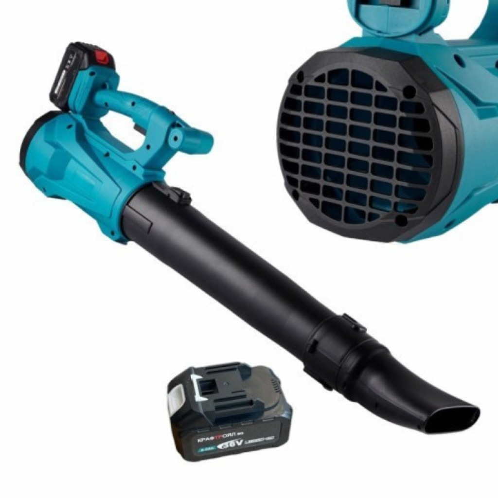 Souffleur de feuilles sans fil 1700W, Kraft Royal 36V à 6 vitesses, feuilles tombées, poussière de neige, outil de nettoyage de jardin et de pelouse, 2 Batteries et Chargeur – Image 2