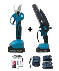 Sécateur électrique sans fil 36V et Tronçonneuse sans fil 6 pouces 2 batterie et chargeur Kraft Royal